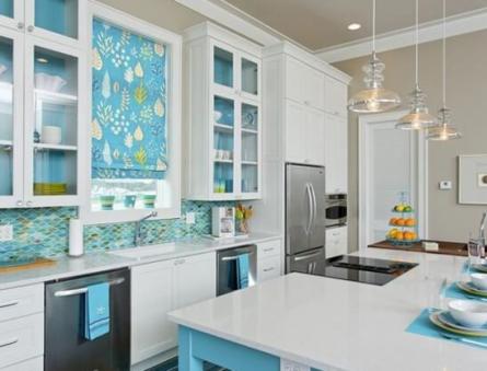 Turquoise kitchen design - selection of a harmonic palette, arrangement tips, photo ideas